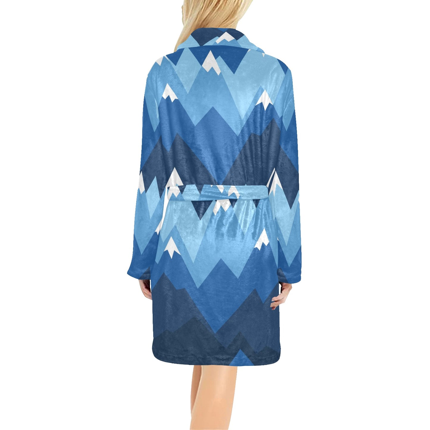 Mountain Pattern Print Design 04 Women's Fleece Robe