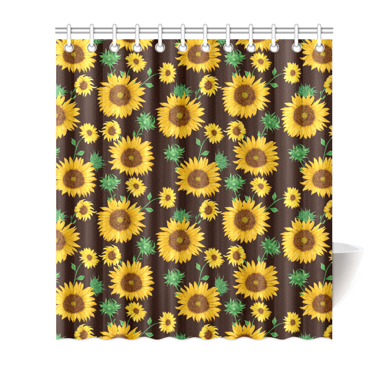 Sunflower Pattern Print Design SF01 Shower Curtain