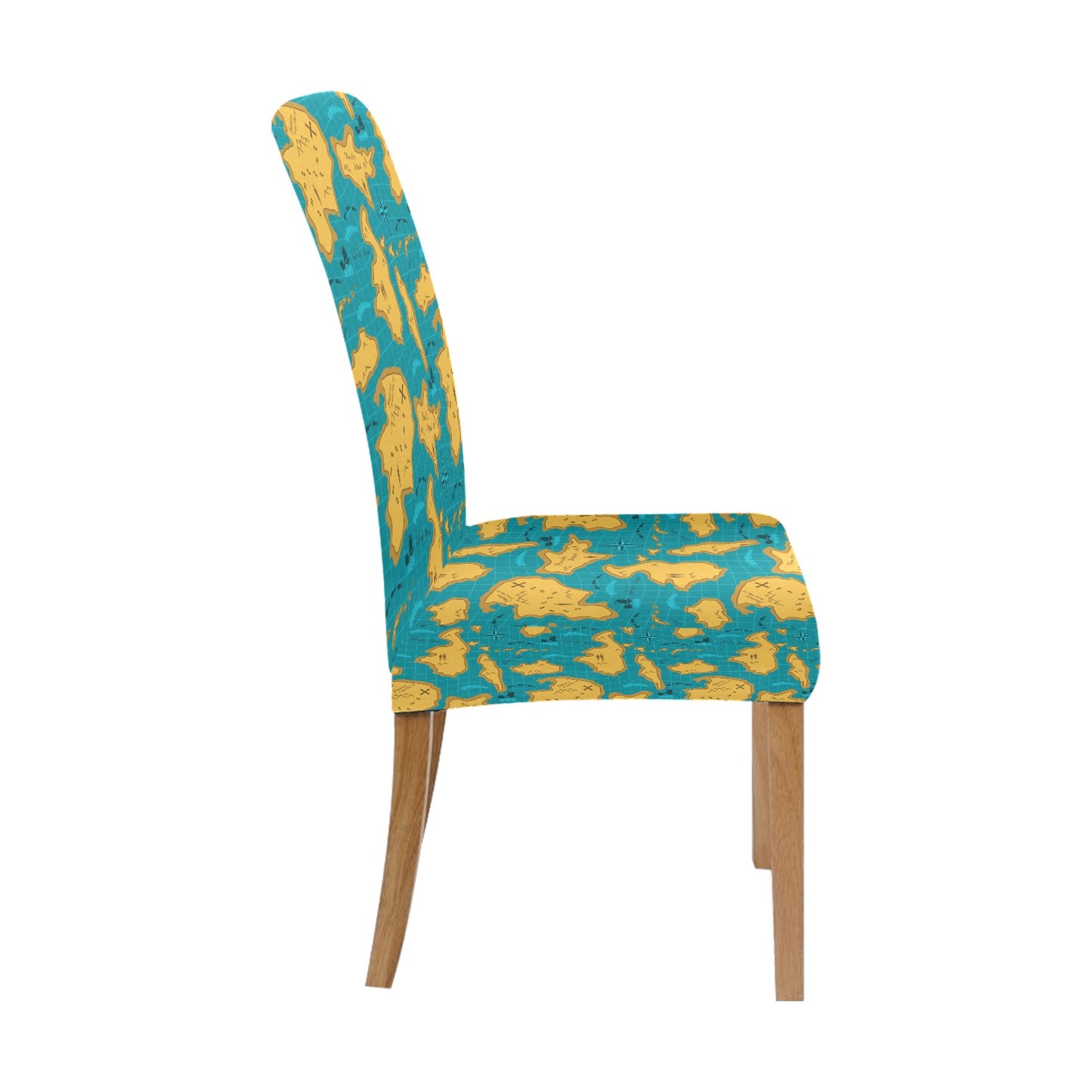 World Map Print Design LKS301 Dining Chair Slipcover