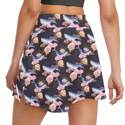 Blue Whale Print Design LKS401 17" Golf & Pickleball Skort with Pockets