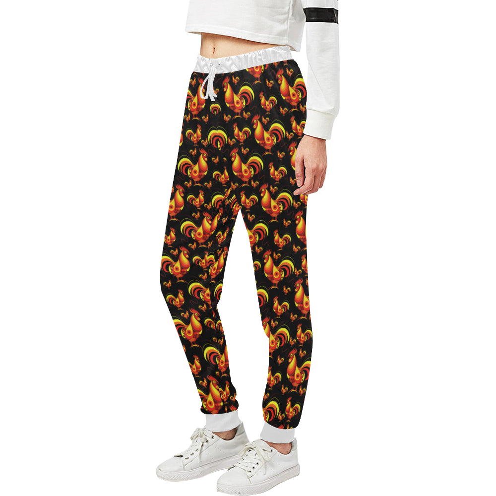 Rooster Print Themed Unisex Sweatpants