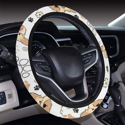 Yorkshire Terriers Print Design LKS308 Steering Wheel Cover with Elastic Edge