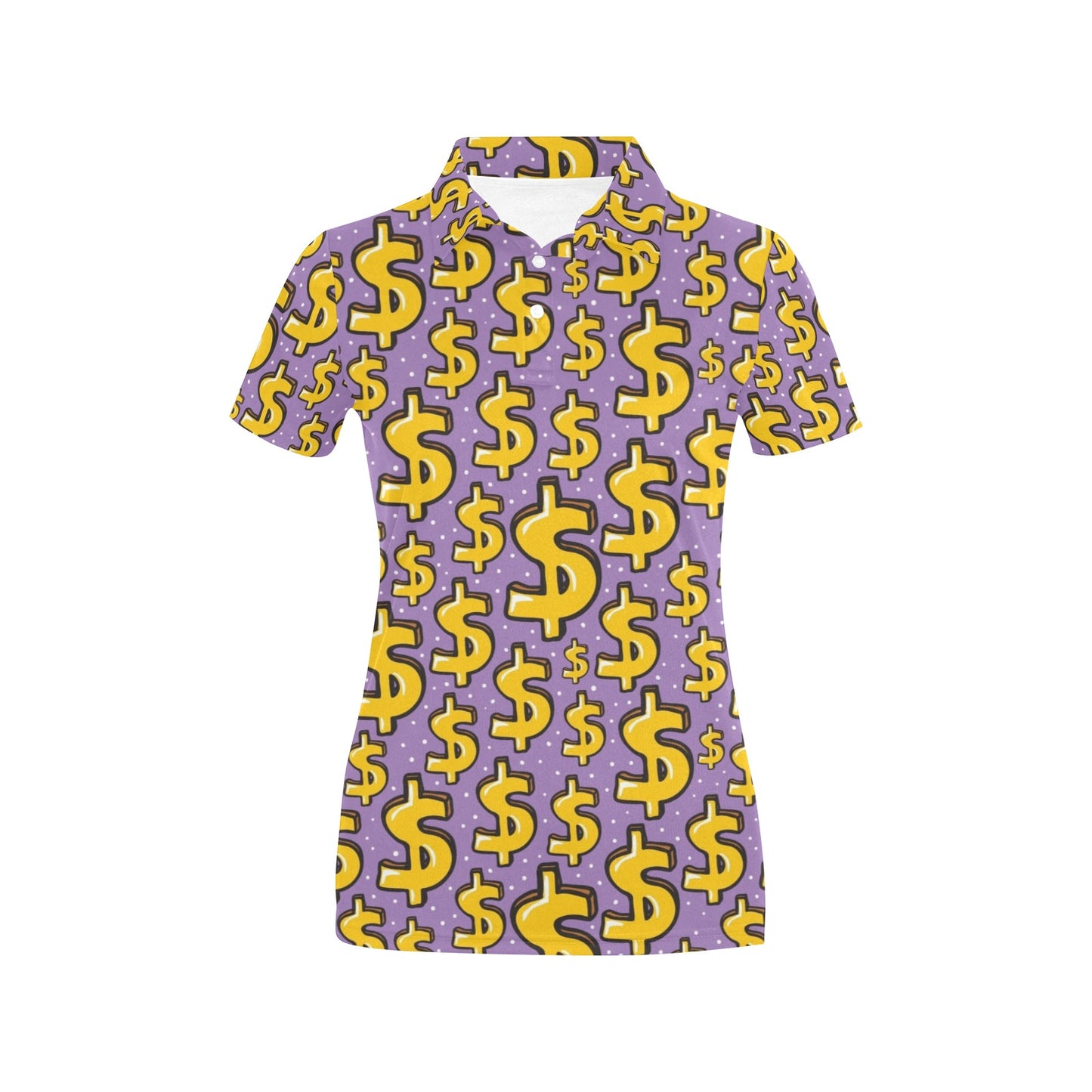 Dollar Pattern Print Design DO01 Women's Polo Shirt