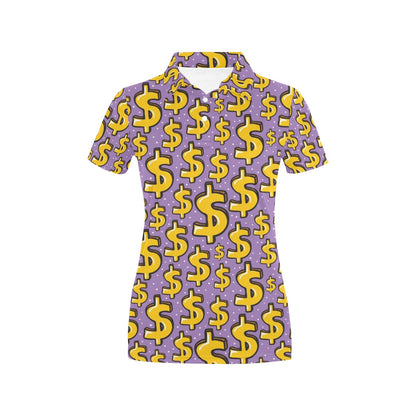 Dollar Pattern Print Design DO01 Women's Polo Shirt