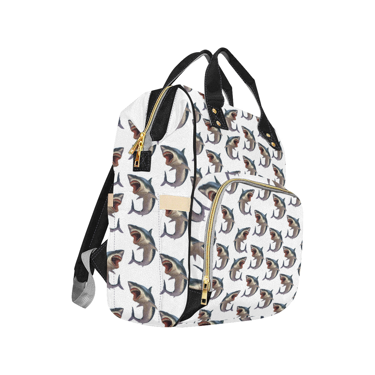 Great White Shark Pattern Print Design 03 Diaper Bag Backpack