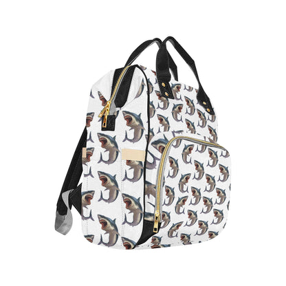 Great White Shark Pattern Print Design 03 Diaper Bag Backpack
