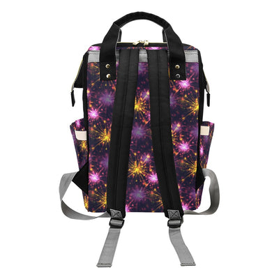 Firework Print Design LKS303 Diaper Bag Backpack