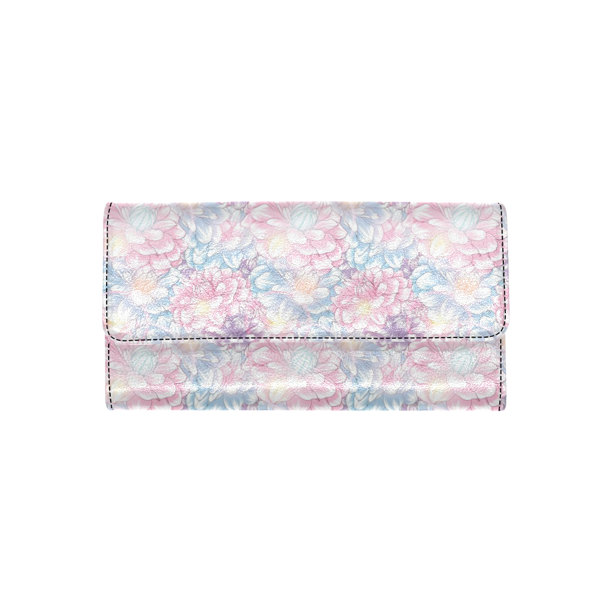 Dahlia Pattern Print Design 01 Women's Trifold Wallet