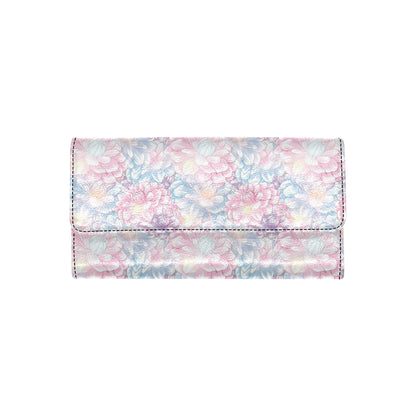 Dahlia Pattern Print Design 01 Women's Trifold Wallet