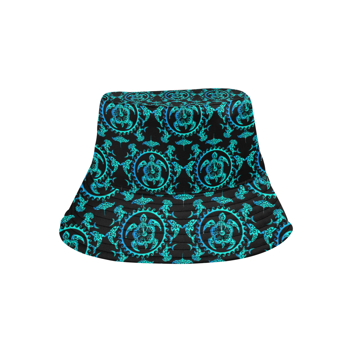 turquoise Tribal Sea Turtle Hawaiian Unisex Bucket Hat