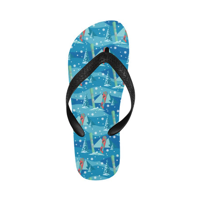 Snowboard Print Design LKS301 Flip Flops