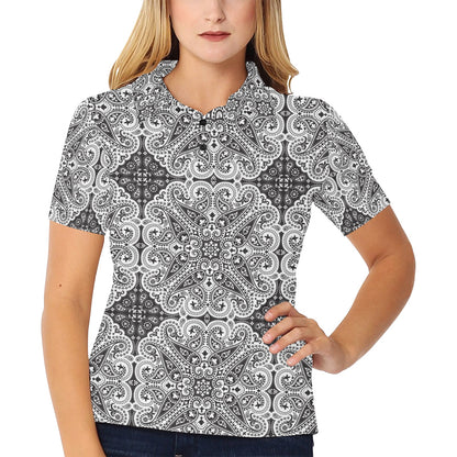 Bandana Print Design LKS309 Women's Polo Shirt