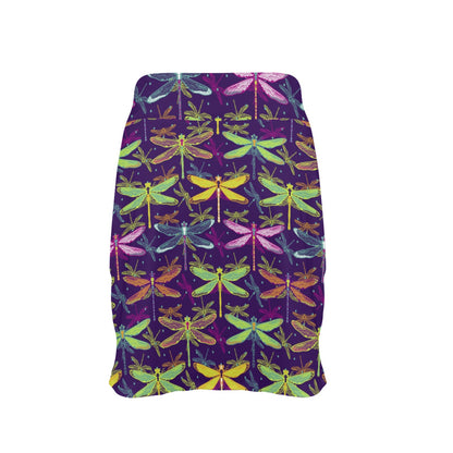 Dragonfly Neon Color Print Pattern 17" Golf & Pickleball Skort with Pockets