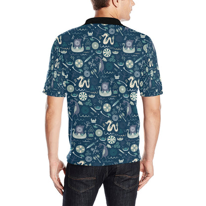 Vikings Print Design LKS305 Men Polo Shirt