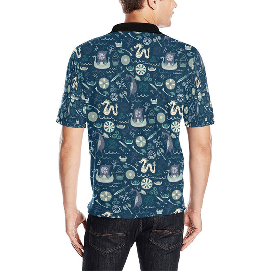 Vikings Print Design LKS305 Men Polo Shirt