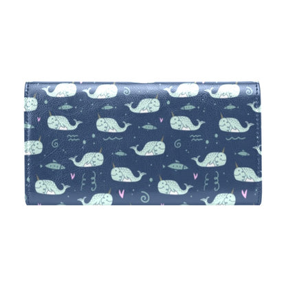 Narwhal Design Print Women's Trifold Wallet