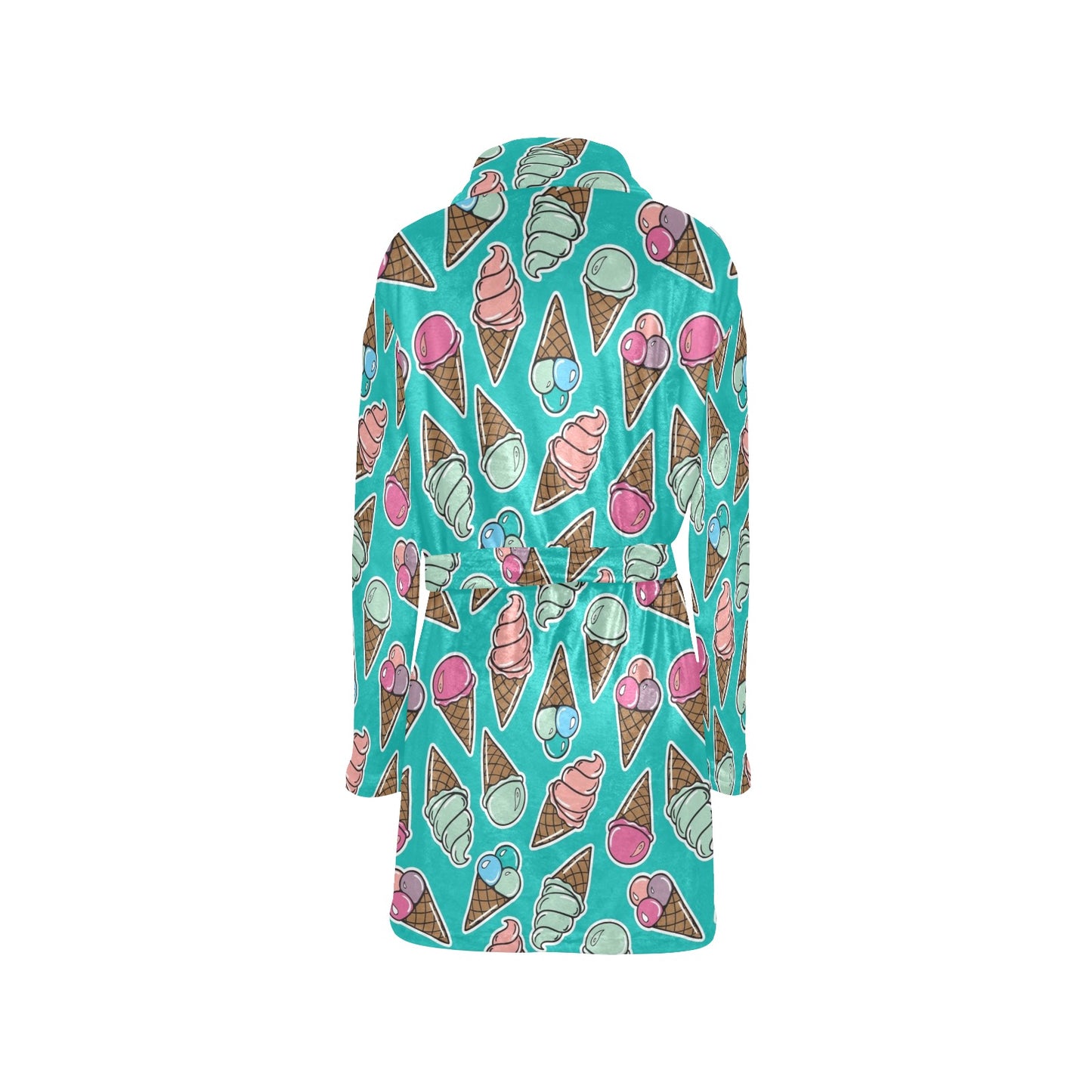 Ice Cream Pattern Print Design IC01 Women's Fleece Robe