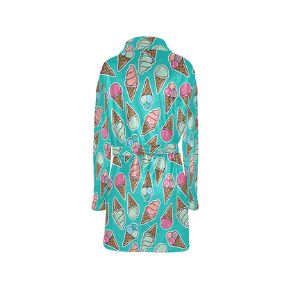Ice Cream Pattern Print Design IC01 Women's Fleece Robe