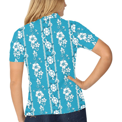 Hawaiian Themed Pattern Print Design H025 Women's Polo Shirt