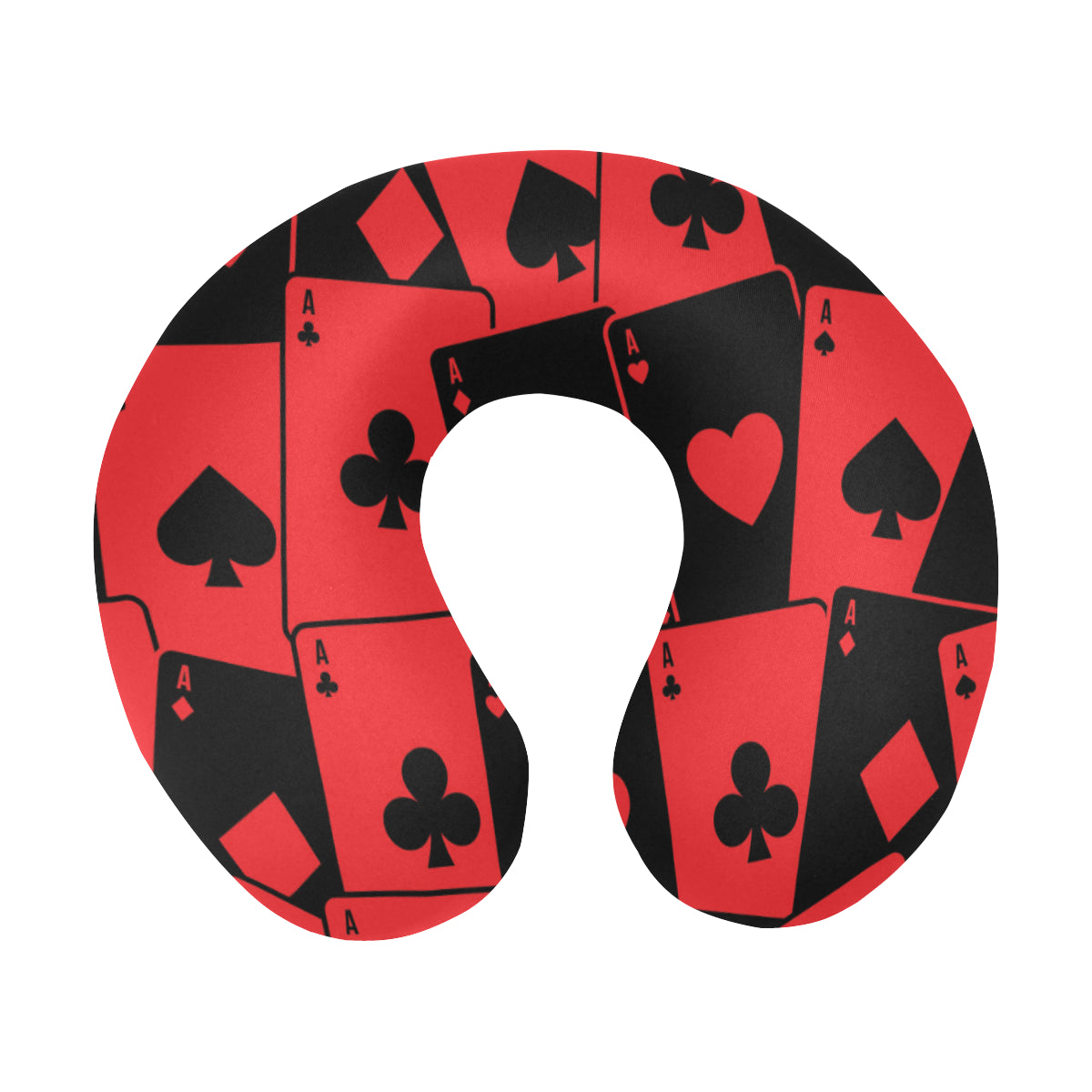 Poker Cards Pattern Print Design A01 U-Shaped Travel Neck Pillow