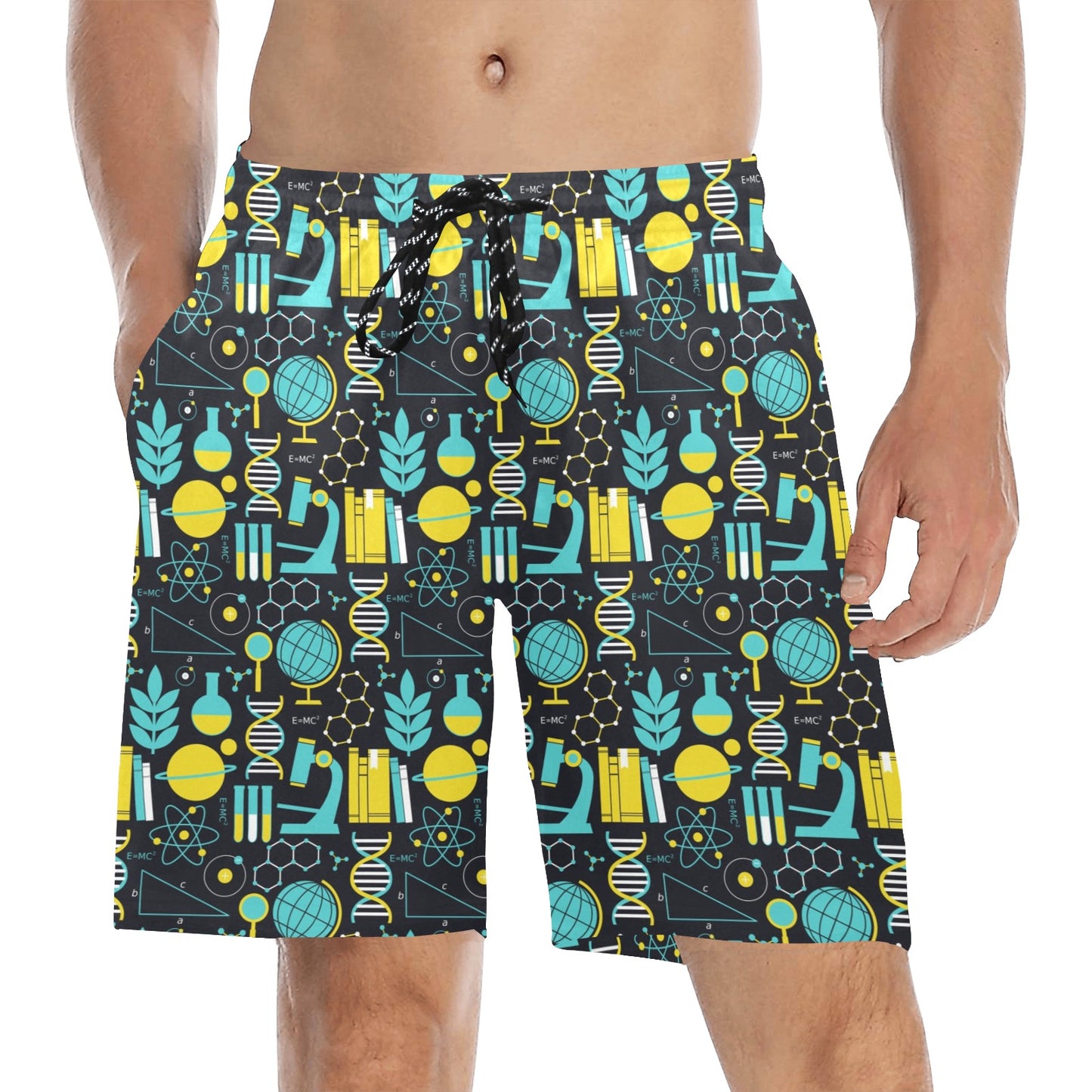 Science Print Design LKS301 Men's Swim Trunks Beach Shorts