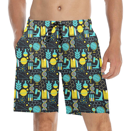 Science Print Design LKS301 Men's Swim Trunks Beach Shorts