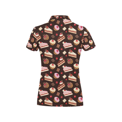Cake Pattern Print Design 04 Women's Polo Shirt