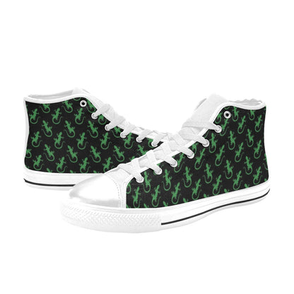 lizard Print Design LKS401 Men's High Top Canvas Shoes