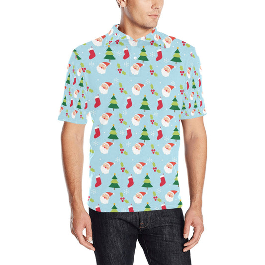 Santa Themed Print Design LKS301 Men Polo Shirt