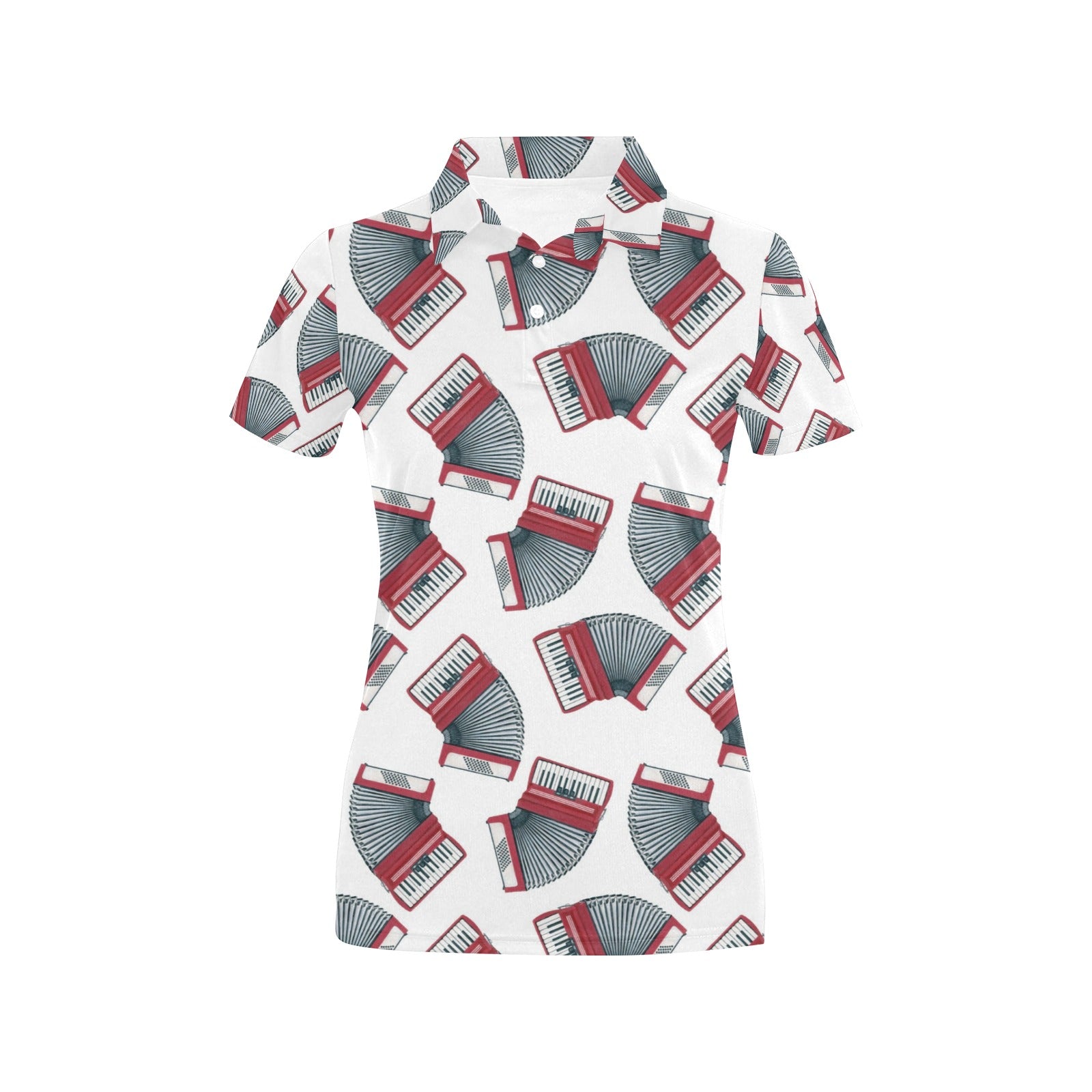 Accordion Pattern Print Design 03 Women's Polo Shirt