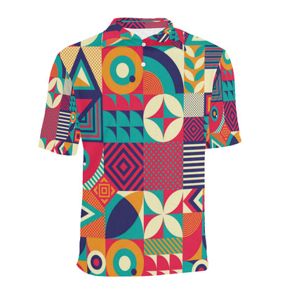 Mosaic Pattern Print Design 03 Men Polo Shirt