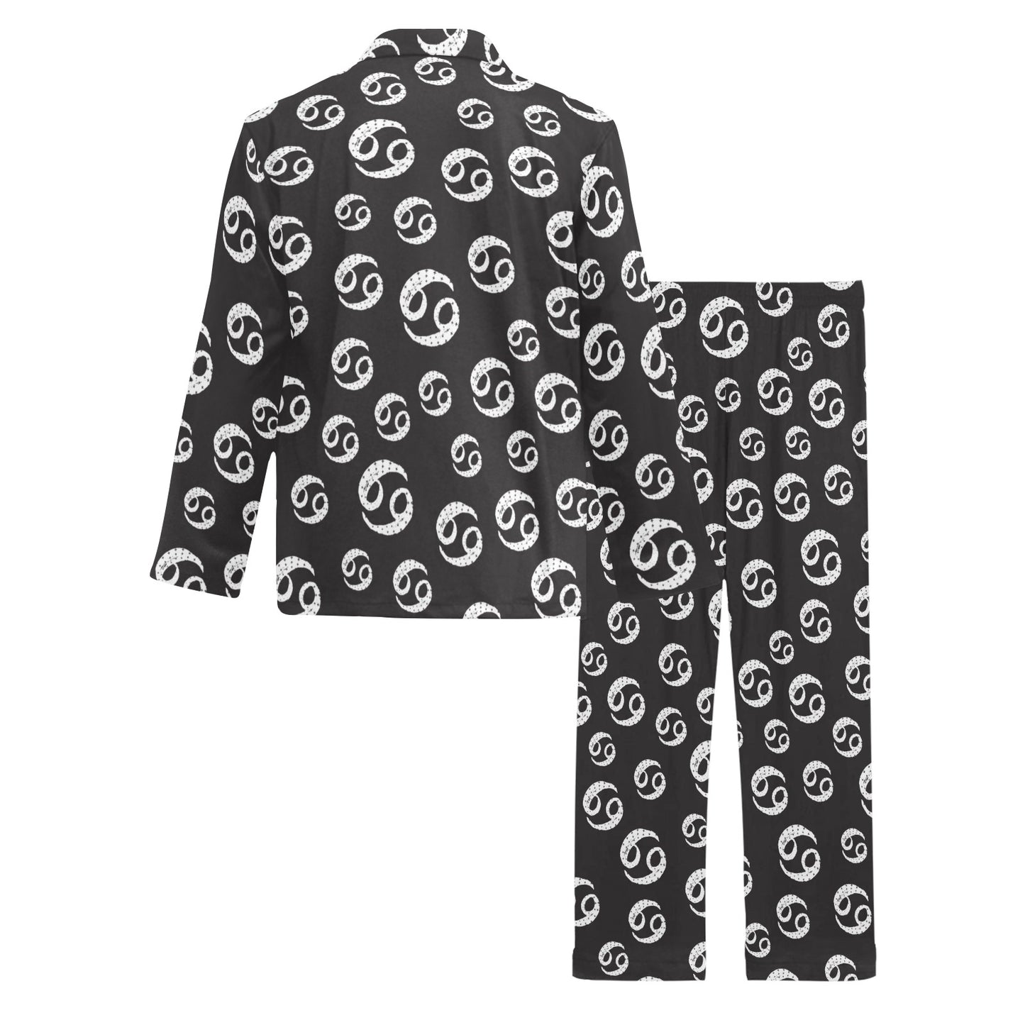 Cancer Zodiac Pattern Print Design 02 Men's Long Pajama Set
