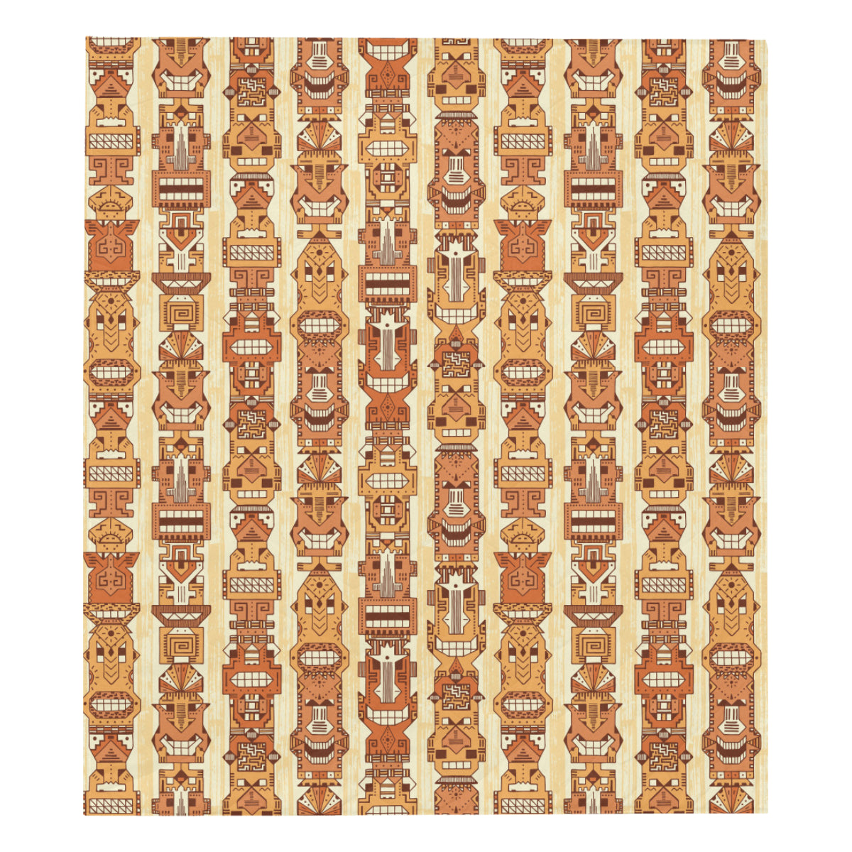 Tiki Orange Vertical Pattern Premium Quilt