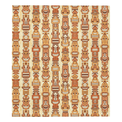 Tiki Orange Vertical Pattern Premium Quilt