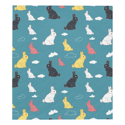 Rabbit Pattern Print Design RB014 Premium Quilt