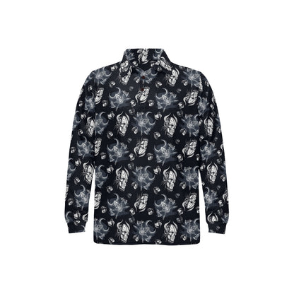 Vikings Print Design LKS304 Long Sleeve Polo Shirt For Men's