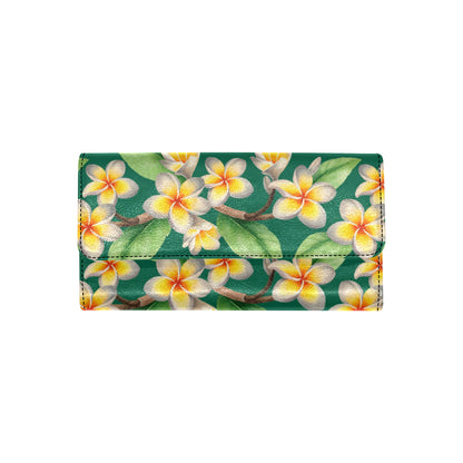 Plumeria Pattern Print Design PM07 Women's Trifold Wallet