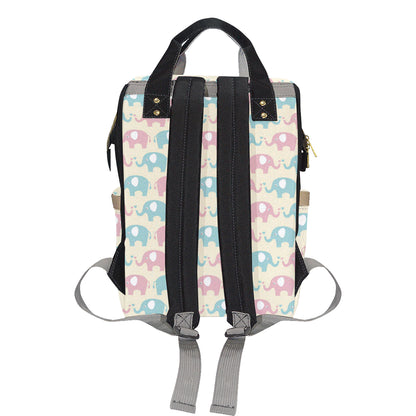 Elephant Baby Pastel Print Pattern Diaper Bag Backpack
