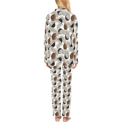 Coconut Pattern Print Design CN03 Women's Long Pajama Set