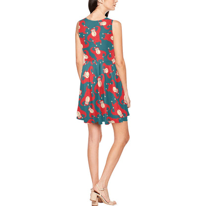Chimpanzee Pattern Print Design 04 Sleeveless Dress