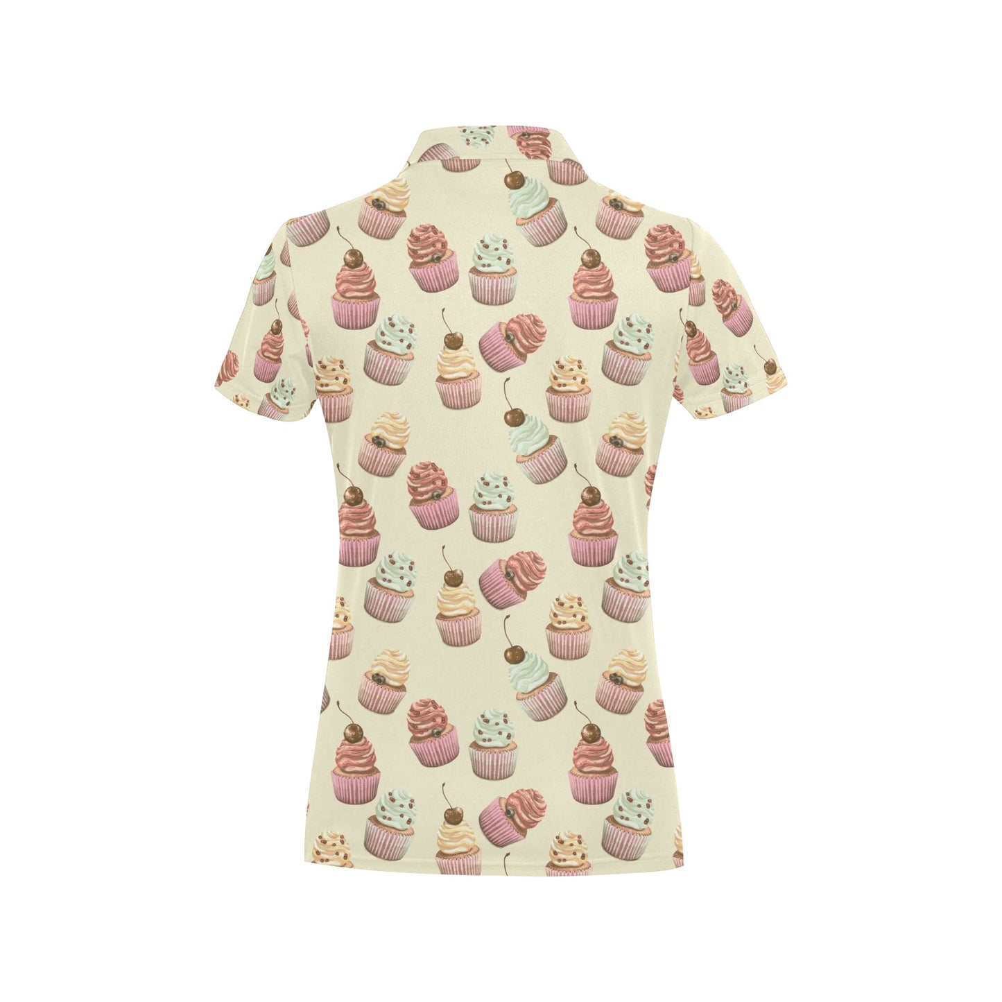 Cupcake Pattern Print Design 04 Women's Polo Shirt