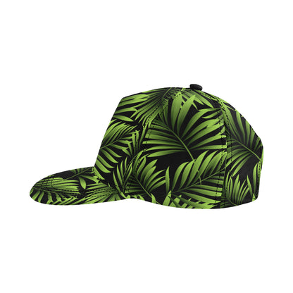 Green Neon Tropical Palm Leaves Snapback Cap