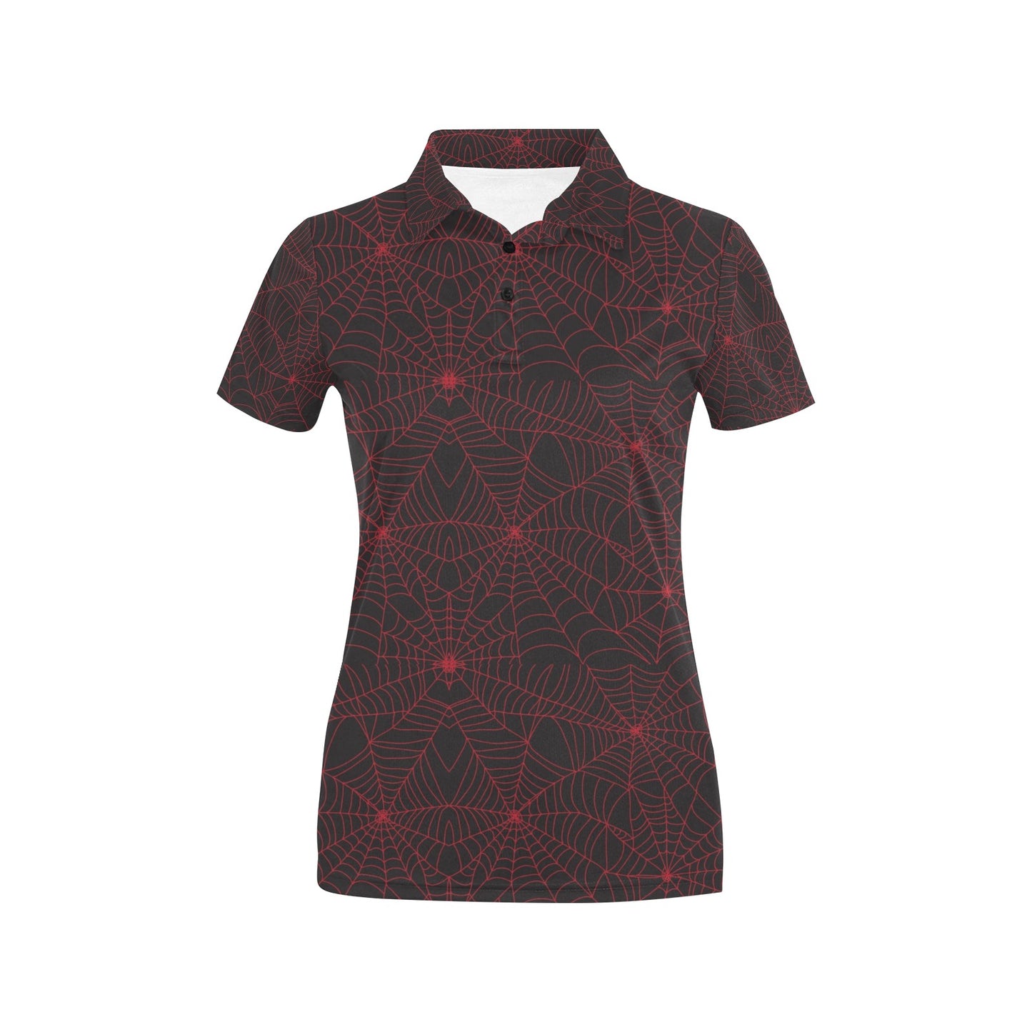 Spider Web Red Print Design LKS302 Women's Polo Shirt