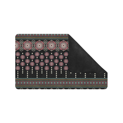 Ethnic Dot Style Print Pattern Rubber Doormat