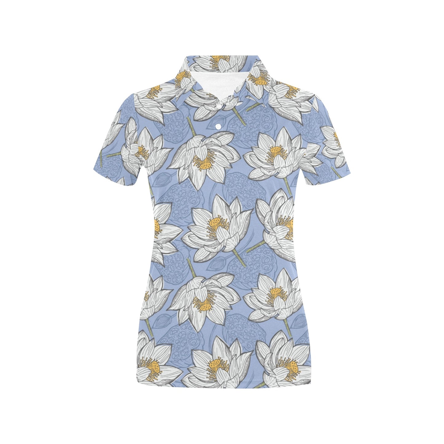 Lotus Pattern Print Design 04 Women's Polo Shirt
