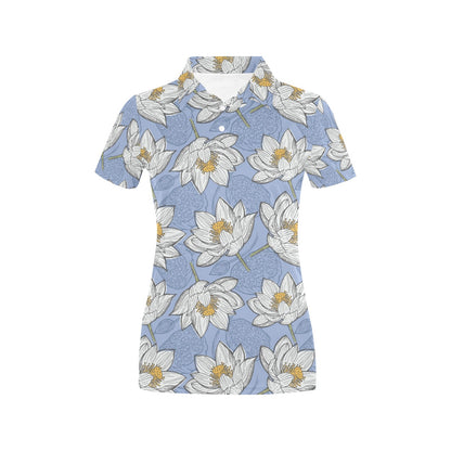 Lotus Pattern Print Design 04 Women's Polo Shirt