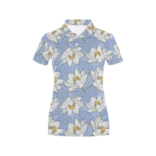Lotus Pattern Print Design 04 Women's Polo Shirt