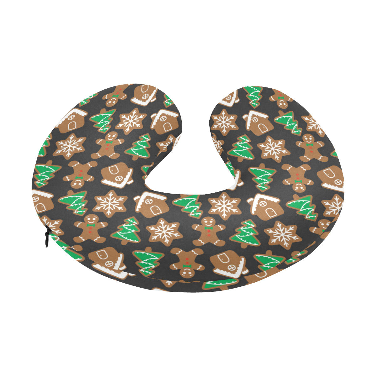 Gingerbread Pattern Print Design 02 U-Shaped Travel Neck Pillow