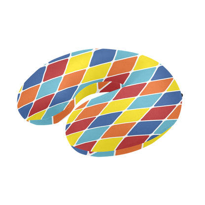 Harlequin Pattern Print Design 01 U-Shaped Travel Neck Pillow