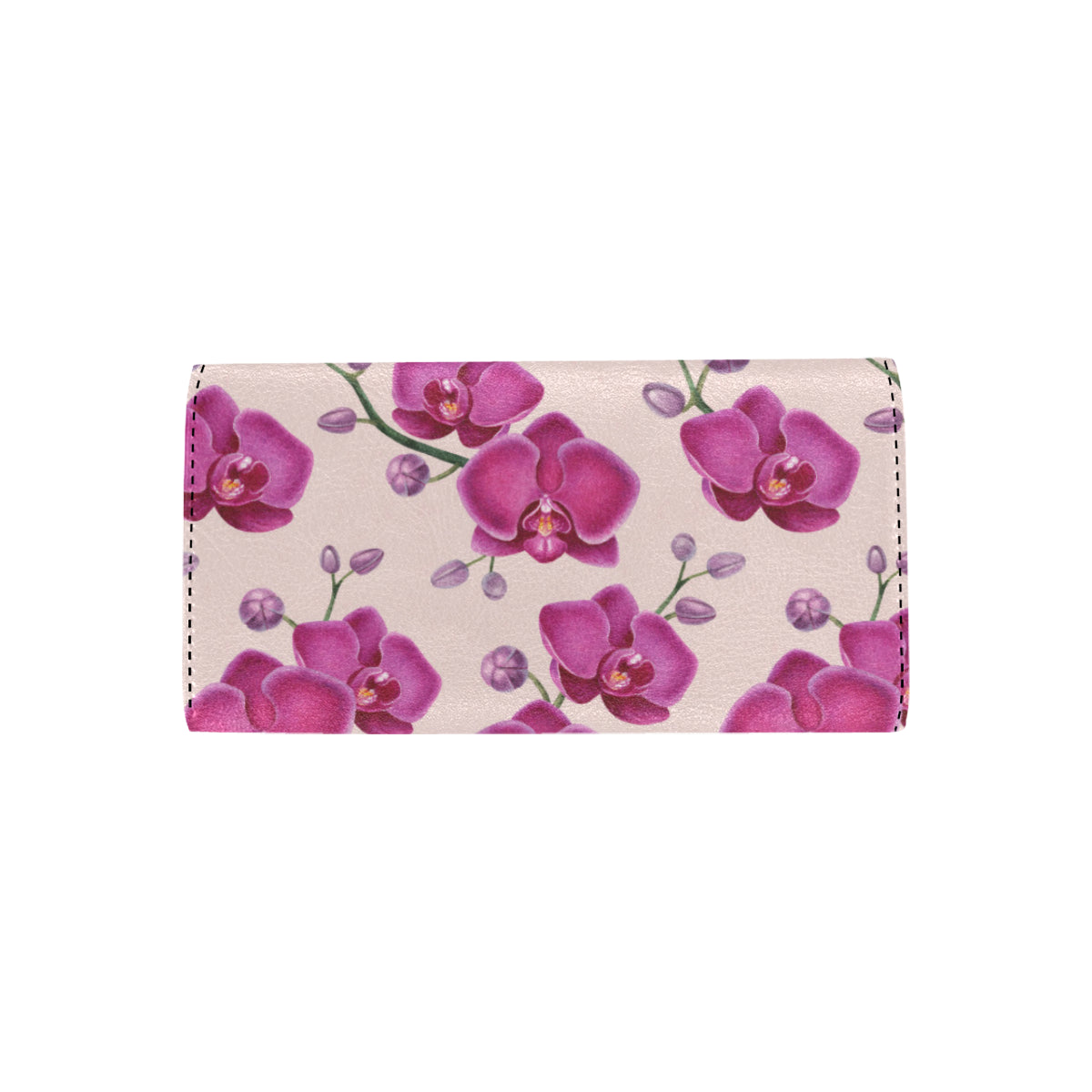 Orchid Pattern Print Design A02 Women's Trifold Wallet